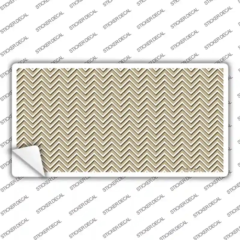 LP-2691s-S Gold White Chevron Novelty Sticker Decal, Small