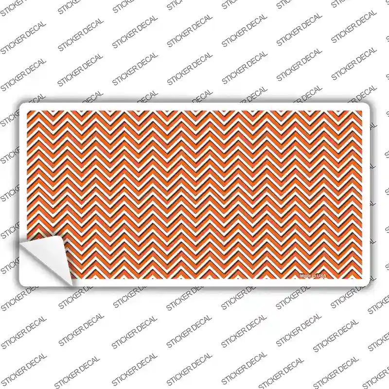 LP-2695s-L Orange White Chevron Novelty Sticker Decal, Large