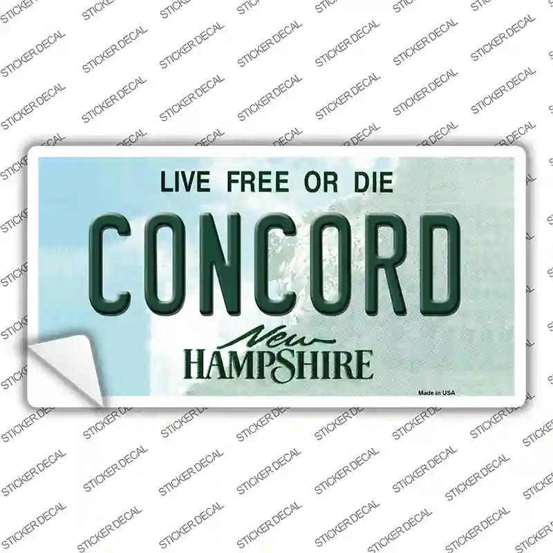 LP-11134s-L Concord   Hampshire State Novelty Sticker Decal, Large