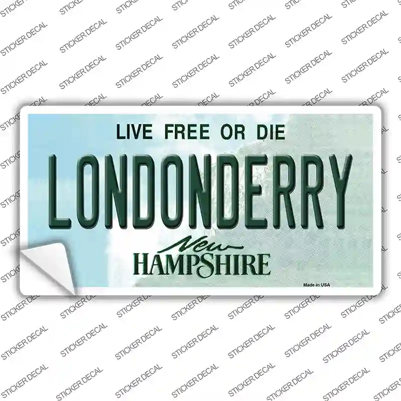 LP-11141s-S Londonderry   Hampshire State Novelty Sticker Decal, Small