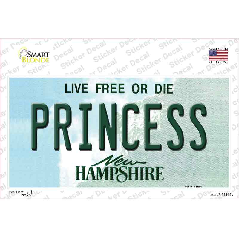 LP-11165s-M Princess   Hampshire State Novelty Sticker Decal, Medium