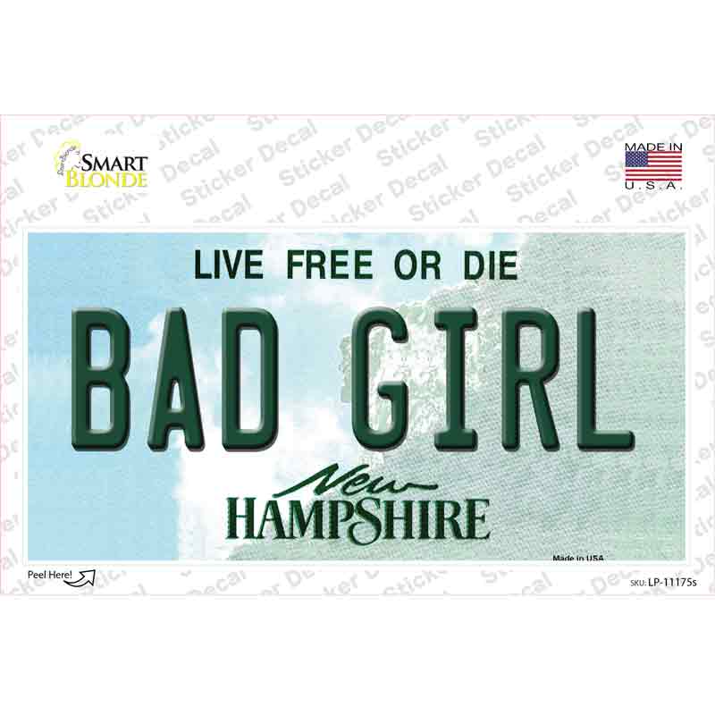 LP-11175s-M Bad Girl   Hampshire State Novelty Sticker Decal, Medium