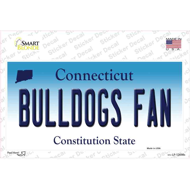 LP-12698s-M Bulldogs Fan Connecticut Novelty Sticker Decal, Medium