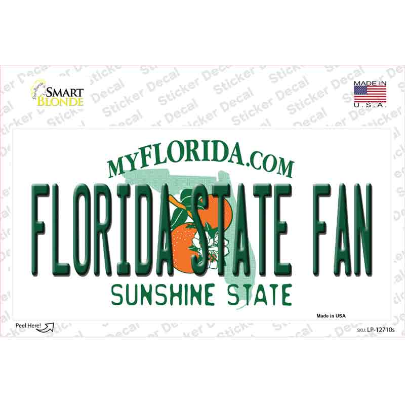 LP-12710s-M Florida State Fan Novelty Sticker Decal, Medium