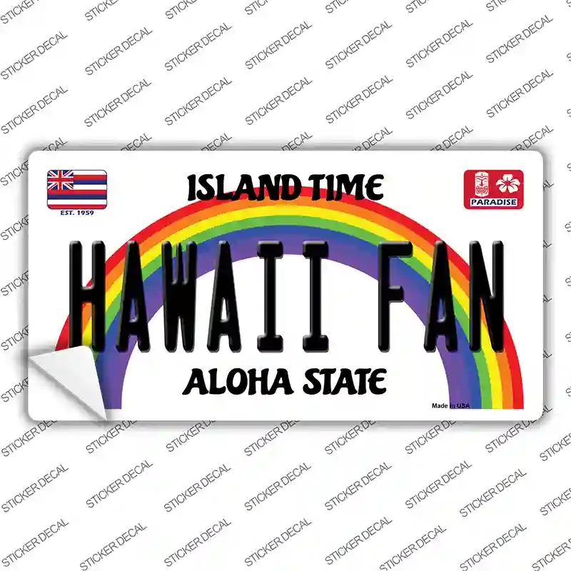LP-12730s-S Hawaii Fan Novelty Sticker Decal, Small