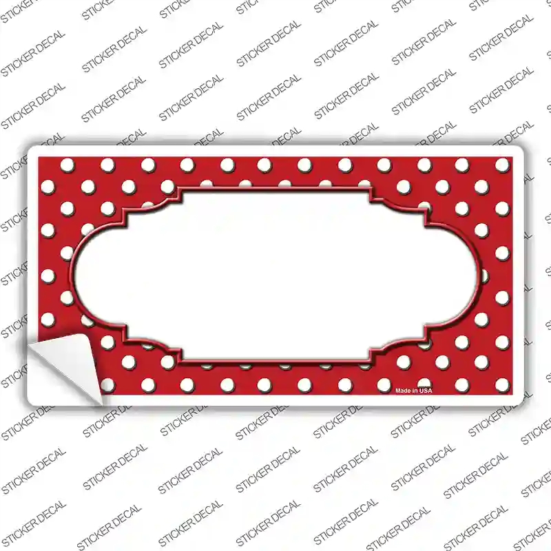 LP-4356s-XL Scallop Red White Polka Dot Novelty Sticker Decal, Extra Large