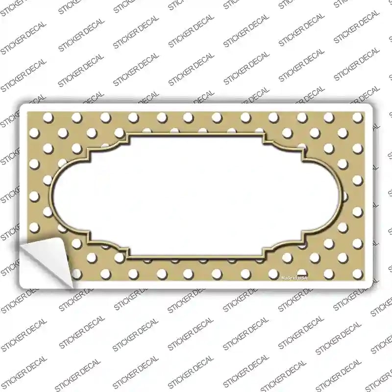 LP-4363s-L Scallop Gold White Polka Dot Novelty Sticker Decal, Large