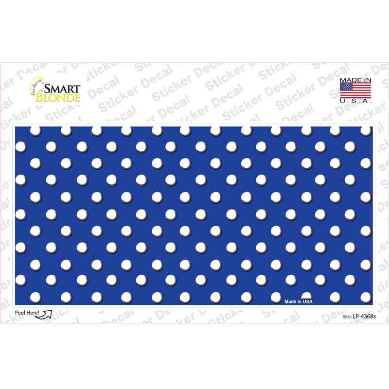 LP-4368s-M Blue Polka Dot Novelty Sticker Decal, Medium