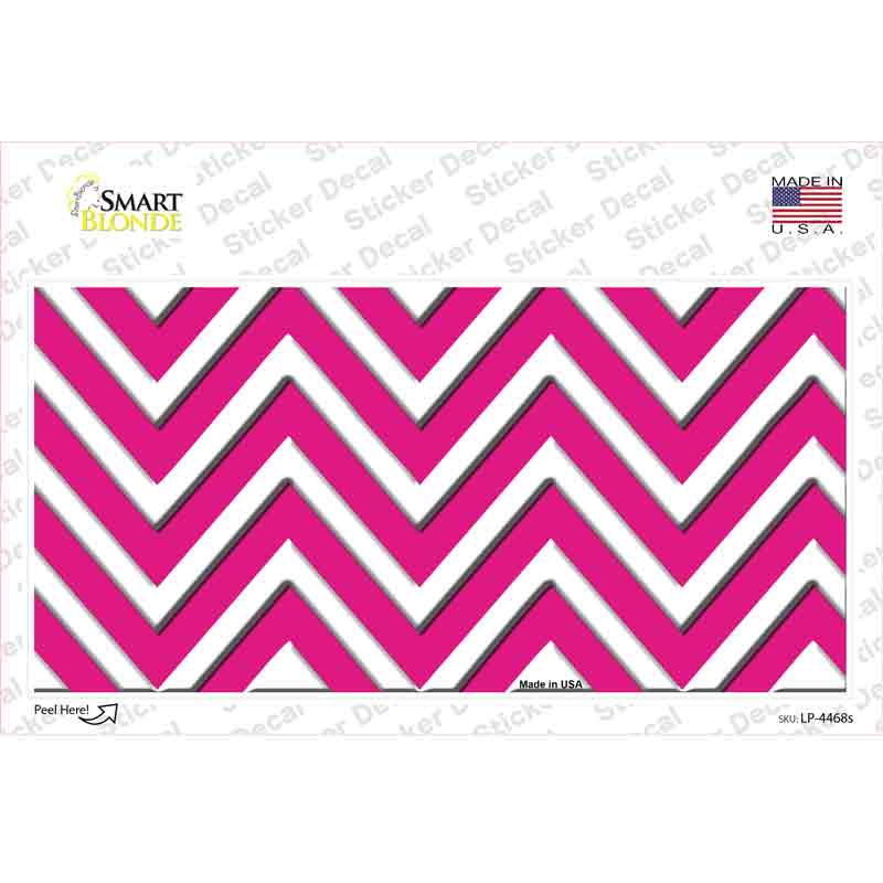 LP-4468s-M Pink Chevron Novelty Sticker Decal, Medium