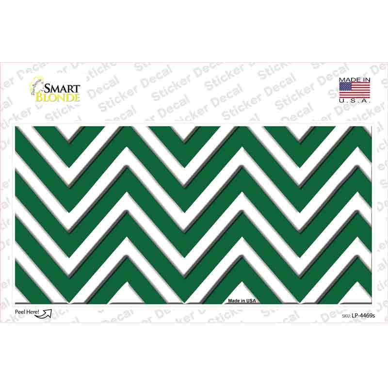LP-4469s-M Green Chevron Novelty Sticker Decal, Medium