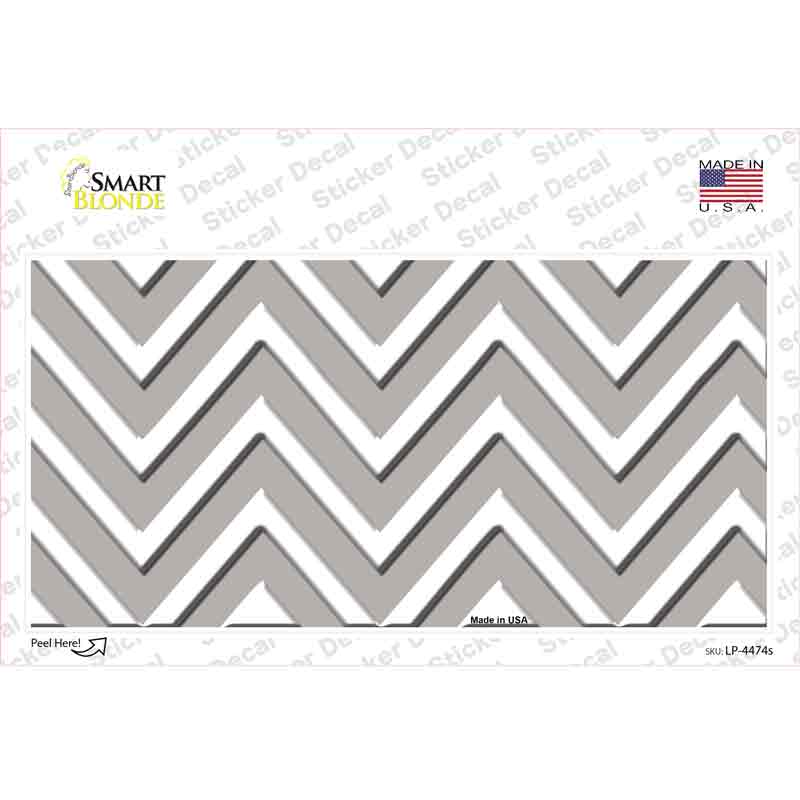 LP-4474s-M Gray Chevron Novelty Sticker Decal, Medium