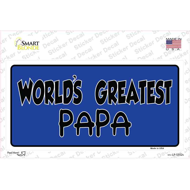 LP-5352s-M Worlds Greatest Papa Novelty Sticker Decal, Medium