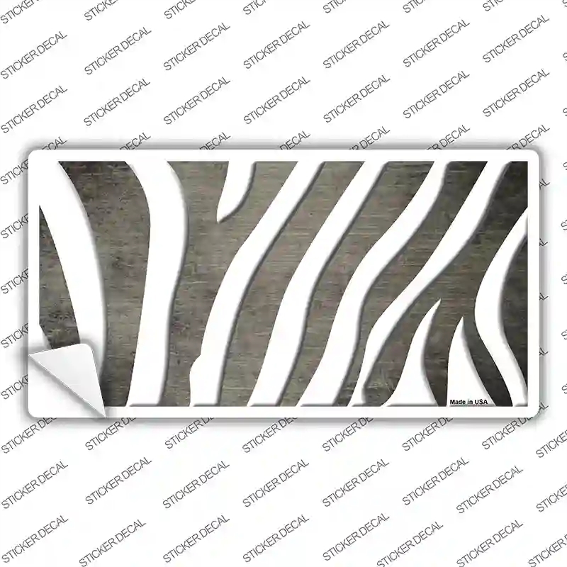 LP-6928s-XL Tan White Zebra Oil Rubbed Novelty Sticker Decal, Extra Large