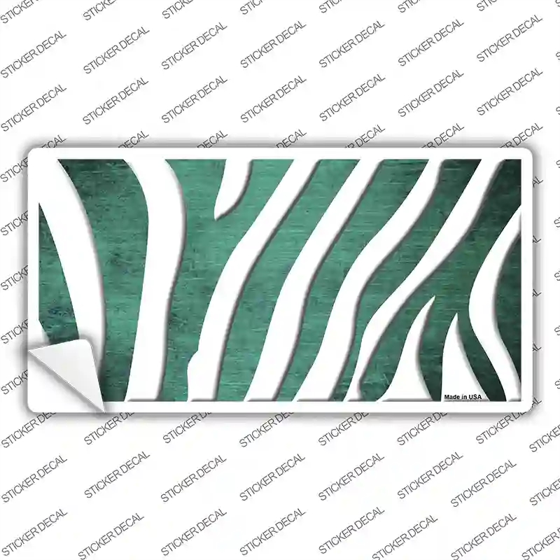 LP-6930s-L Mint White Zebra Oil Rubbed Novelty Sticker Decal, Large