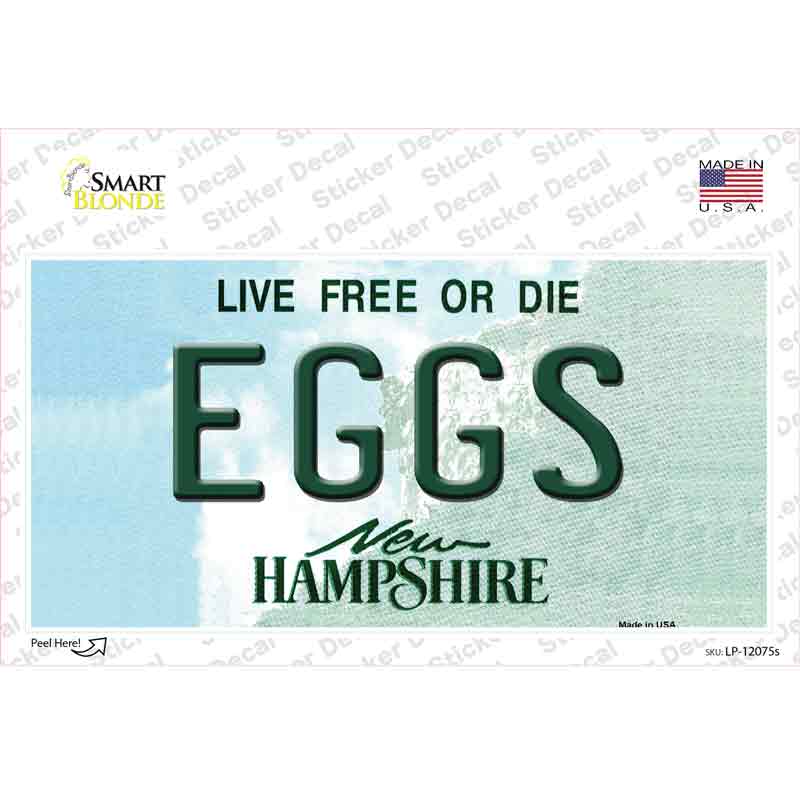 LP-12075s-M Eggs   Hampshire State Novelty Sticker Decal, Medium