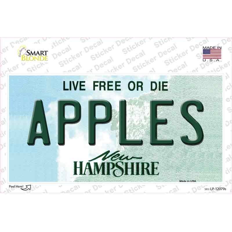 LP-12079s-M Apples   Hampshire State Novelty Sticker Decal, Medium