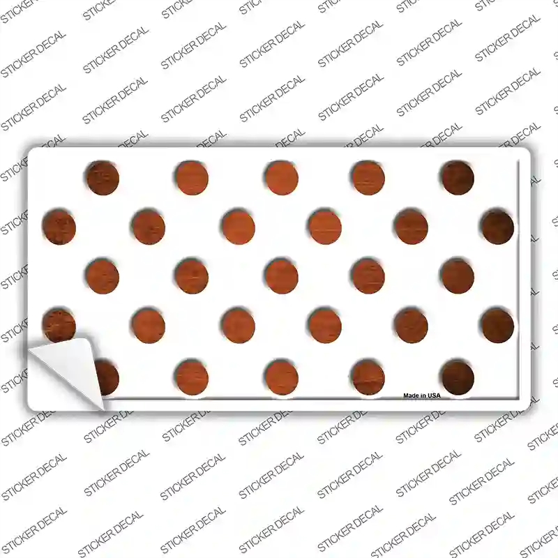 LP-6963s-L Orange White Dots Oil Rubbed Novelty Sticker Decal, Large