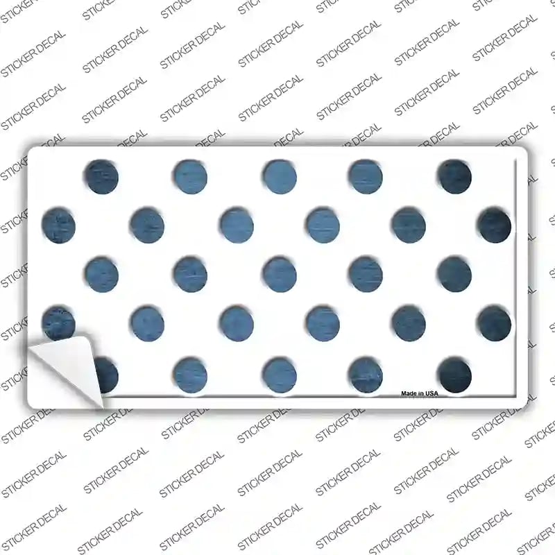 LP-6968s-XL Light Blue White Dots Oil Rubbed Novelty Sticker Decal, Extra Large