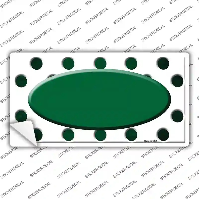 LP-6991s-S Green White Dots Oval Oil Rubbed Novelty Sticker Decal, Small