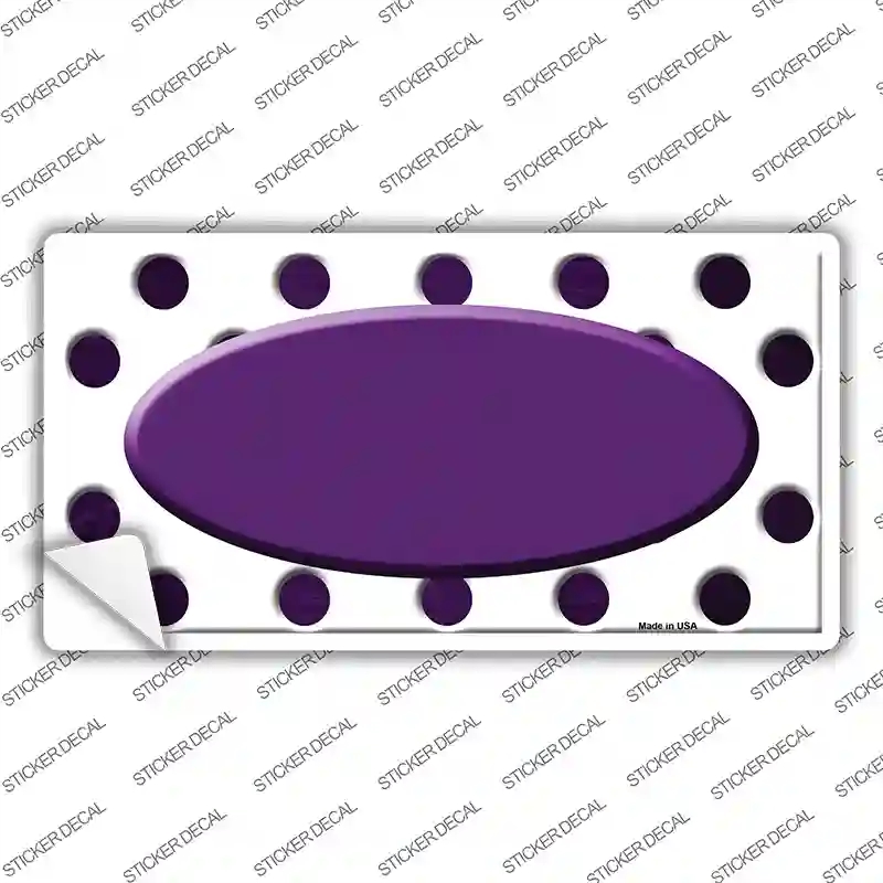 LP-6996s-S Purple White Dots Oval Oil Rubbed Novelty Sticker Decal, Small