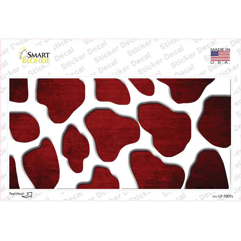 LP-7007s-M Red White Giraffe Oil Rubbed Novelty Sticker Decal, Medium