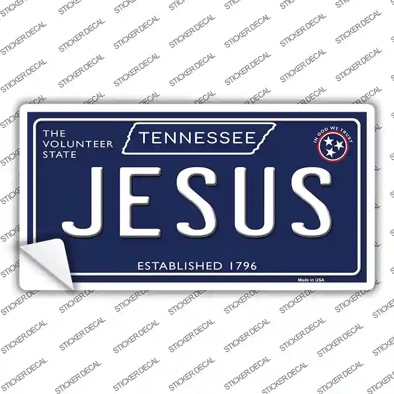 LP-13913s-S Jesus Tennessee Blue Novelty Sticker Decal, Small