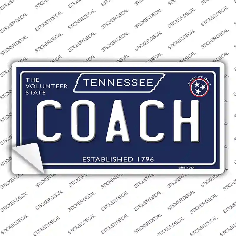 LP-13923s-S Coach Tennessee Blue Novelty Sticker Decal, Small