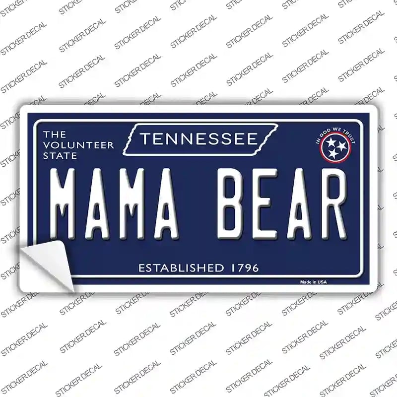 LP-13925s-XL Mama Bear Tennessee Blue Novelty Sticker Decal, Extra Large