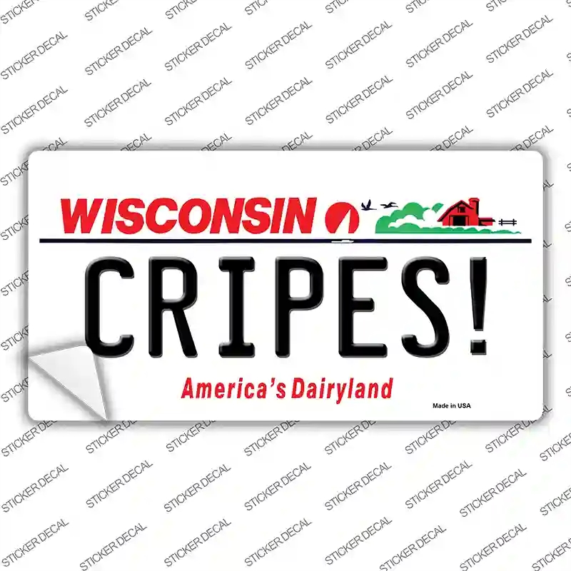 LP-13968s-S Cripes Wisconsin Novelty Sticker Decal, Small
