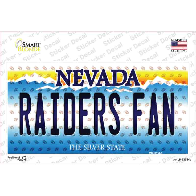 LP-13584s-M Raiders Fan Nevada Novelty Sticker Decal, Medium