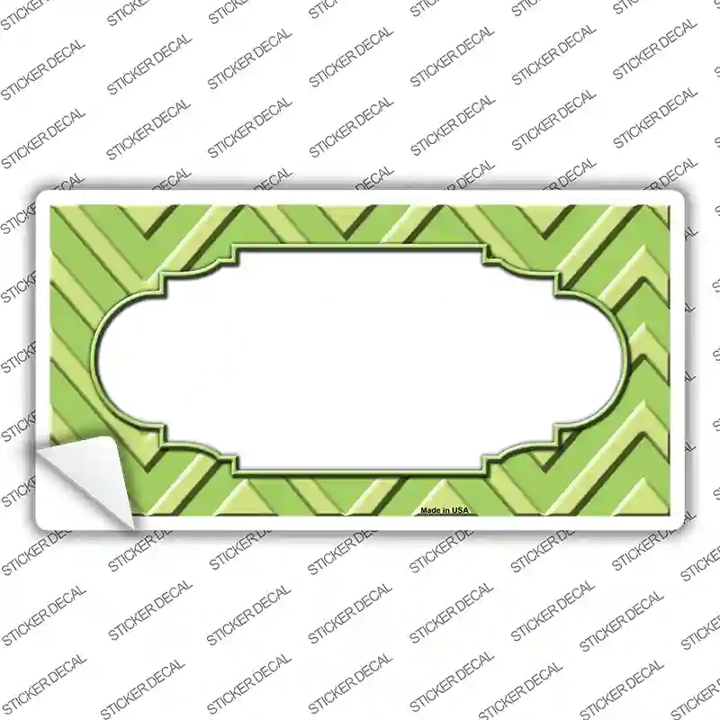 LP-4991s-L Lime Green Lighter Scallop Chevron Novelty Sticker Decal, Large
