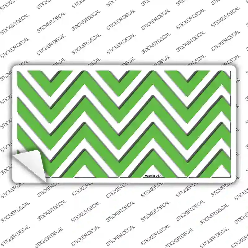 LP-5028s-XL Kelly Green White Chevron Novelty Sticker Decal, Extra Large
