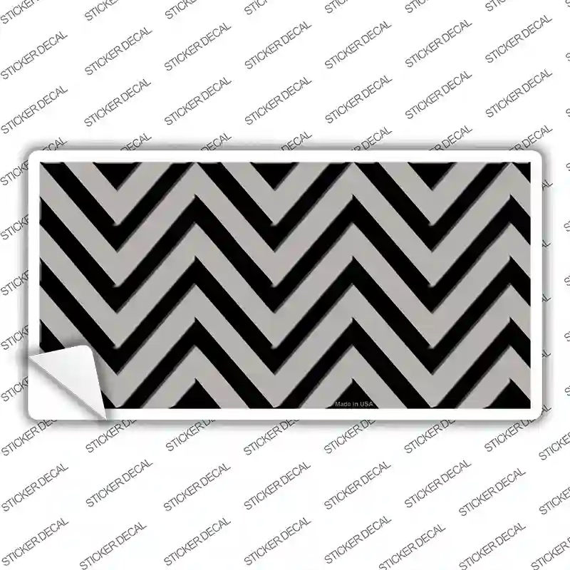LP-5038s-S Gray Black Chevron Novelty Sticker Decal, Small