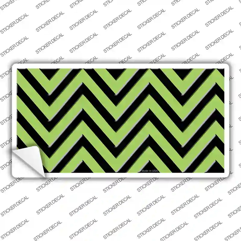 LP-5042s-XL Lime Green Black Chevron Novelty Sticker Decal, Extra Large