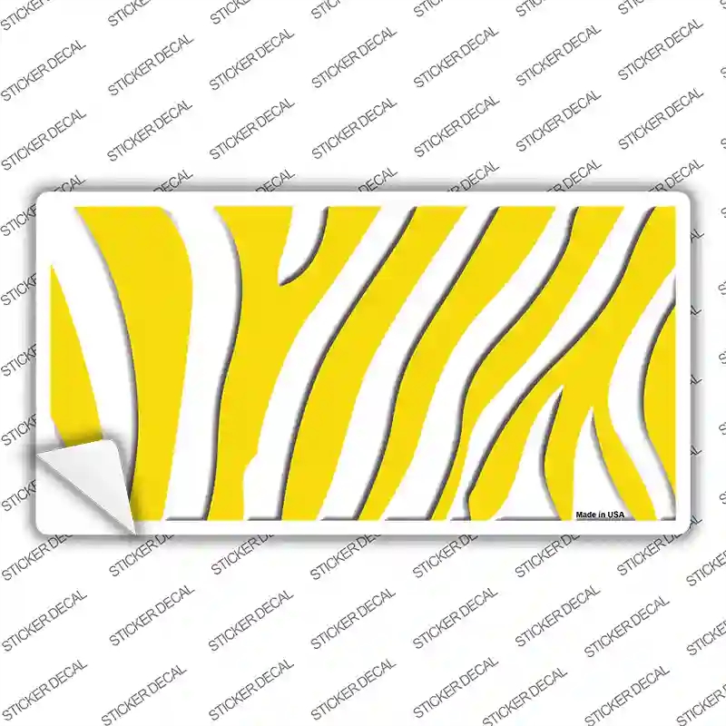 LP-1431s-S Yellow White Zebra Novelty Sticker Decal, Small