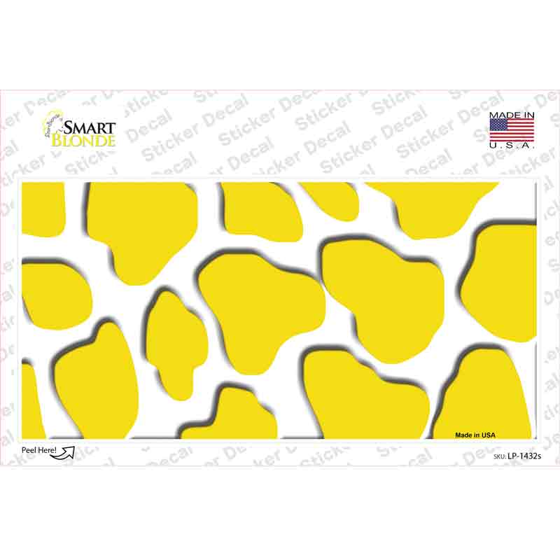 LP-1432s-M Yellow White Giraffe Novelty Sticker Decal, Medium