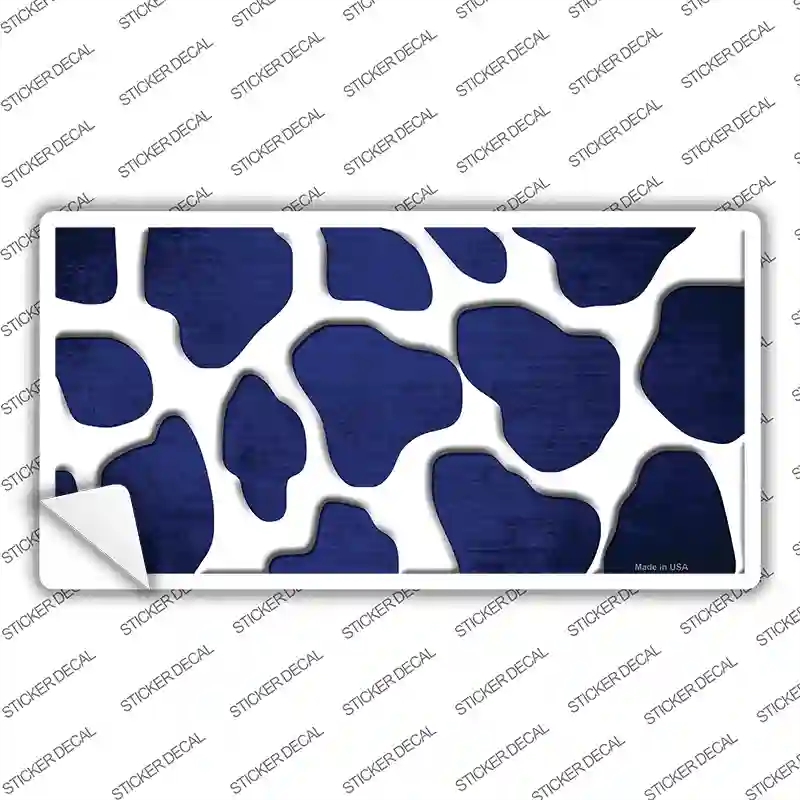 LP-7015s-S Blue White Giraffe Oil Rubbed Novelty Sticker Decal, Small