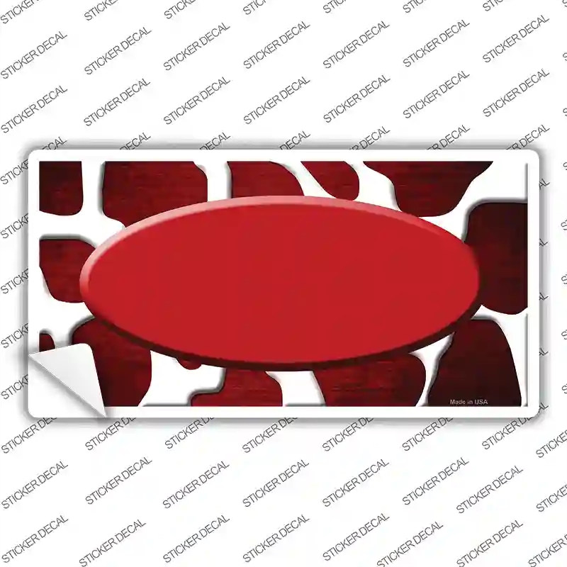 LP-7022s-S Red White Oval Giraffe Oil Rubbed Novelty Sticker Decal, Small