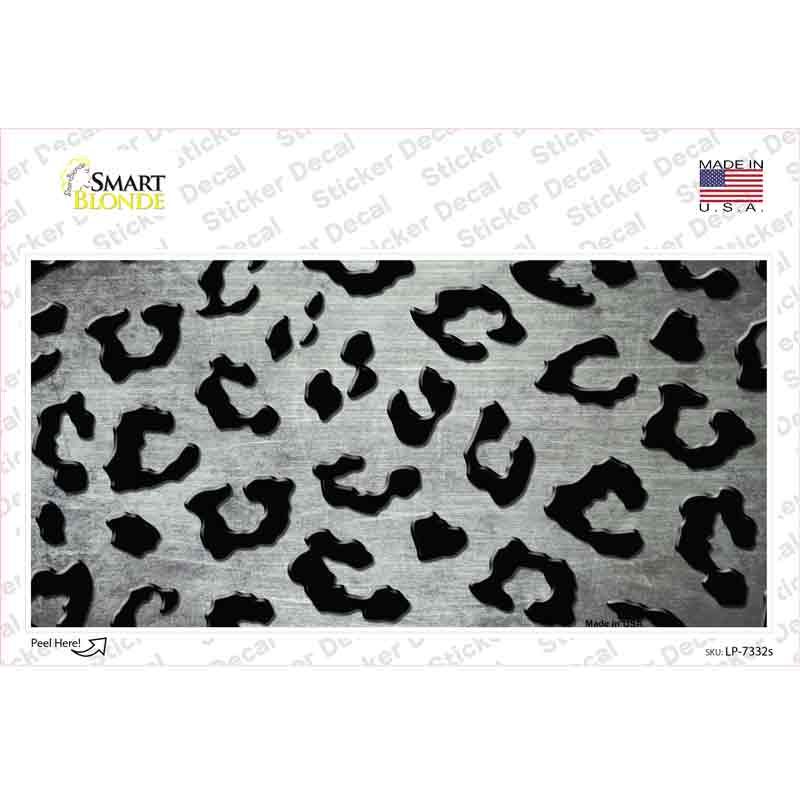 LP-7332s-M White Black Cheetah Oil Rubbed Novelty Sticker Decal, Medium