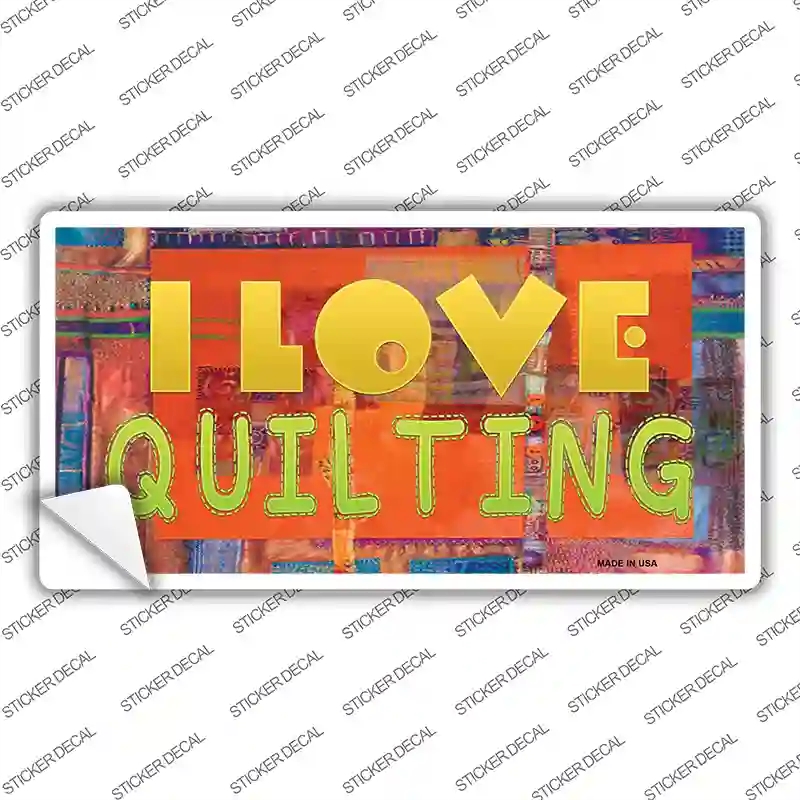 LP-7862s-S I Love Quilting Novelty Sticker Decal, Small