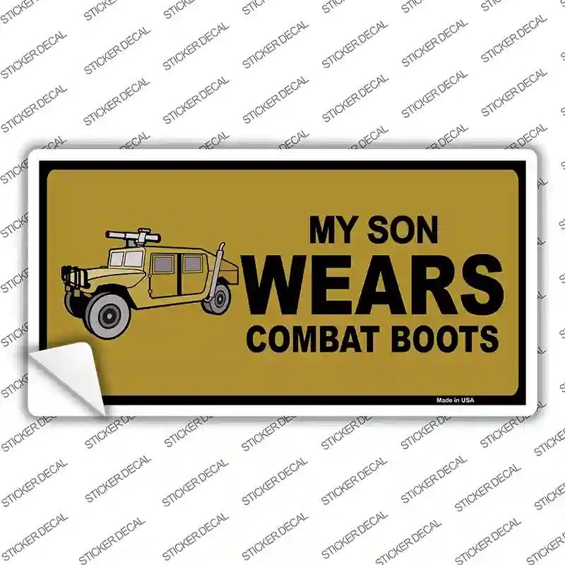 LP-3731s-XL Son Wears Combat Boots Novelty Sticker Decal, Extra Large