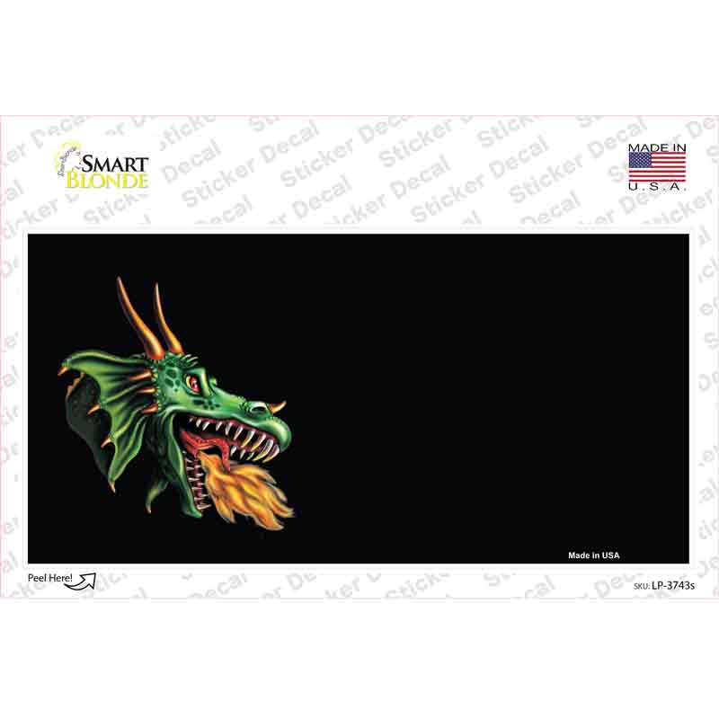 LP-3743s-M Dragon Offset Customizable Novelty Sticker Decal, Medium