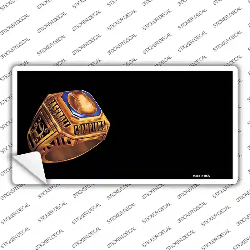 LP-3756s-XL Baseball Champion Ring Offset Novelty Sticker Decal, Extra Large