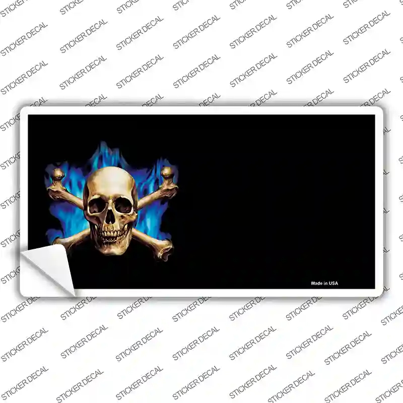 LP-3770s-XL Skull Offset Novelty Sticker Decal, Extra Large