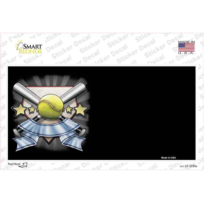 LP-3795s-M Softball Banner Offset Novelty Sticker Decal, Medium
