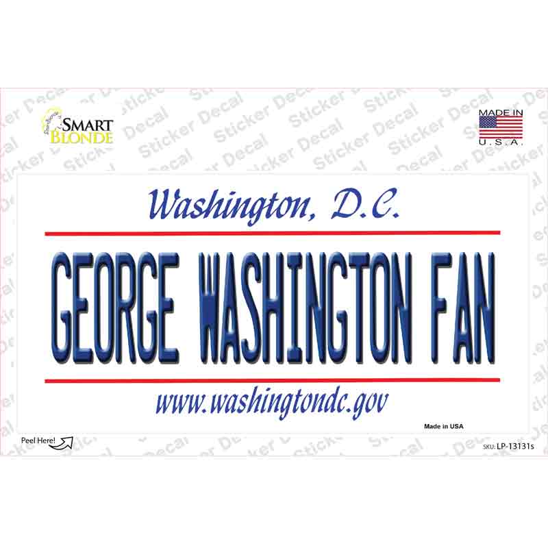 LP-13131s-M George Washington Fan Novelty Sticker Decal, Medium