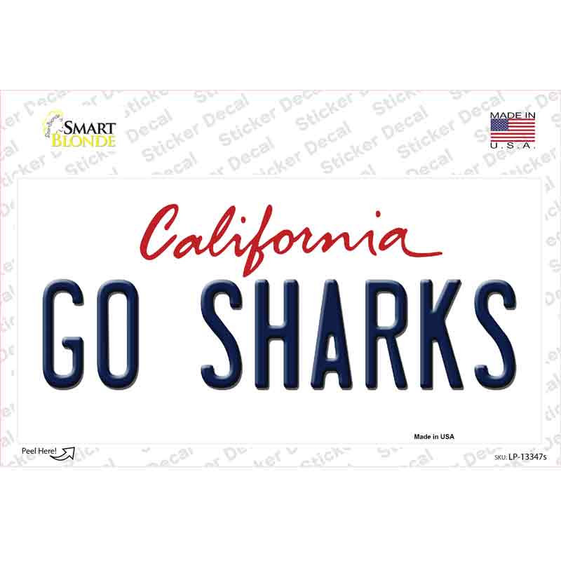 LP-13347s-M Go Sharks Novelty Sticker Decal, Medium