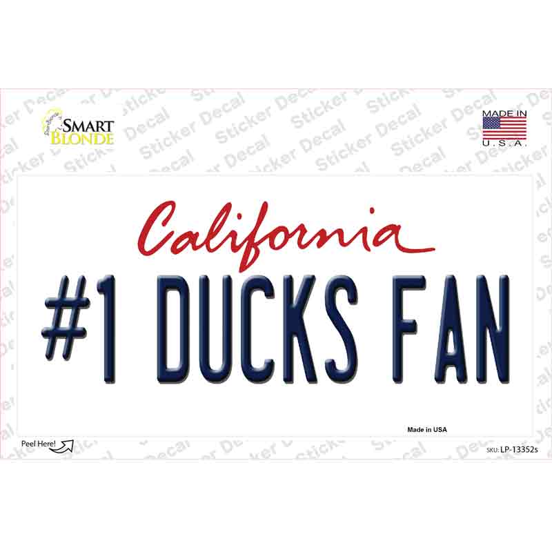 LP-13352s-M Number 1 Ducks Fan Novelty Sticker Decal, Medium