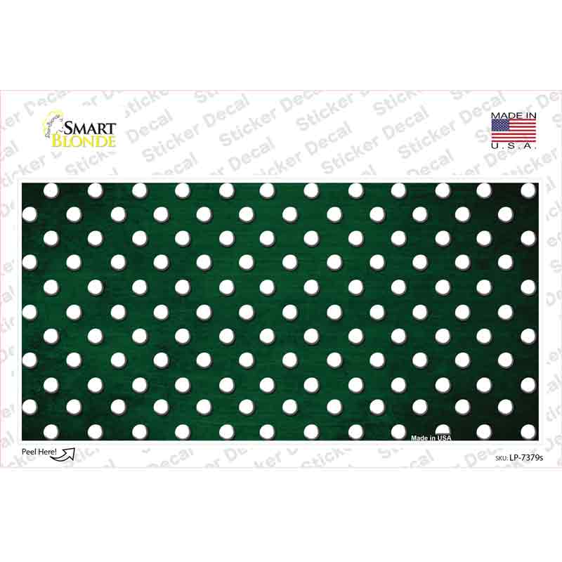 LP-7379s-M Green White Small Dots Oil Rubbed Novelty Sticker Decal, Medium