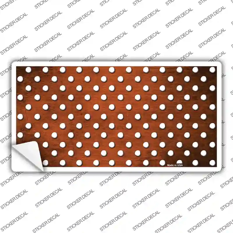 LP-7382s-L Orange White Small Dots Oil Rubbed Novelty Sticker Decal, Large